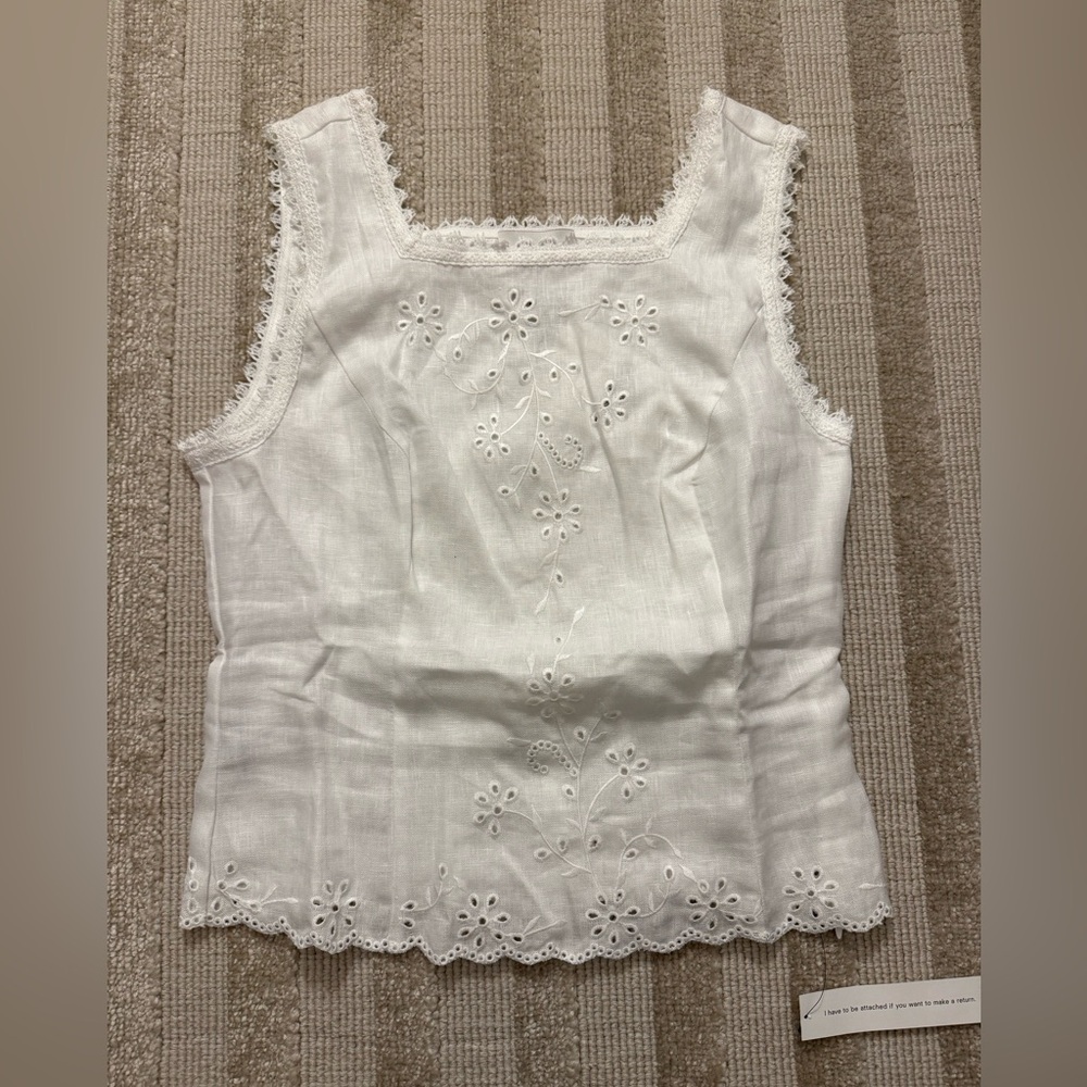 NEW WITH TAGS Reformation linen eyelet top